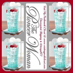 🦋 New Pioneer Woman Sunny Days Tumbler, Teal, Set of 4